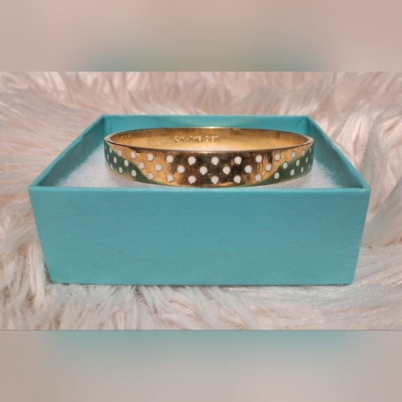 Kate Spade 12K Gold Plated On The Dot Bangle 8" - Picture 2 of 6